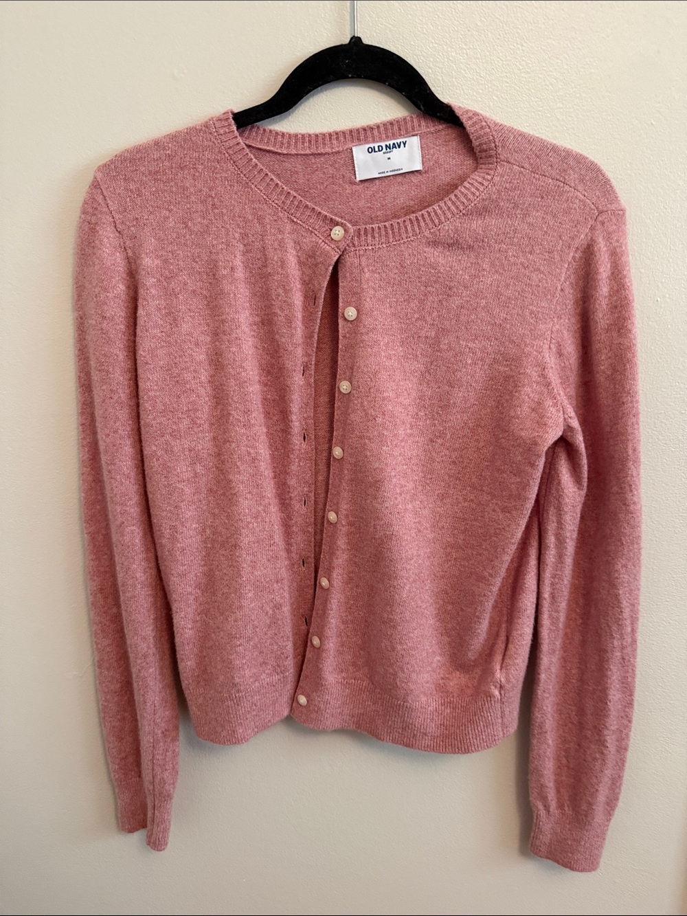 Old Navy Dusty Rose Crewneck Button Cardigan